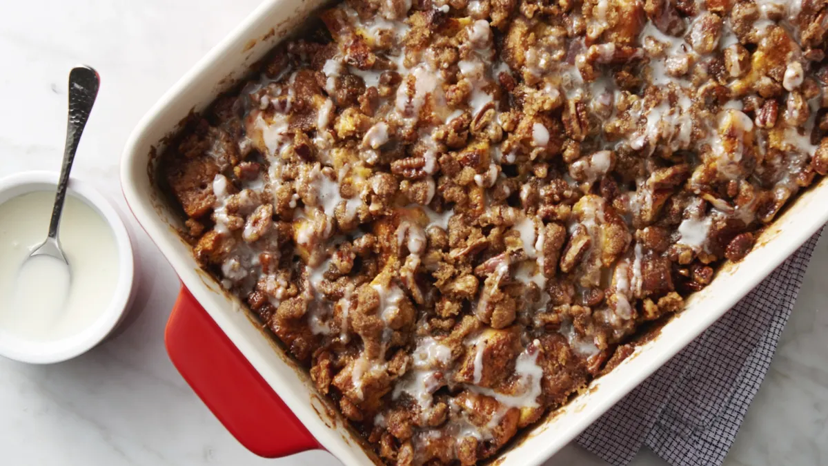 Pecan Praline French Toast Pudding